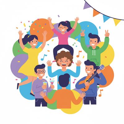 AI-generated image for SAT word gregarious