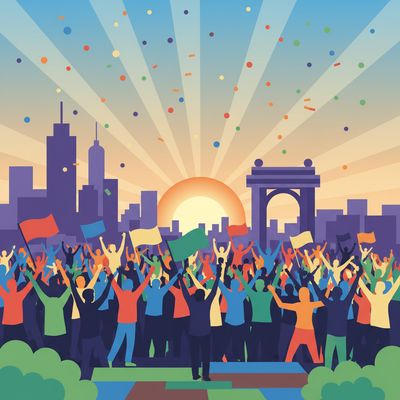 AI-generated image for SAT word jubilant