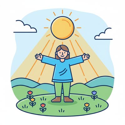 AI-generated image for SAT word optimistic