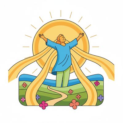 AI-generated image for SAT word pleased