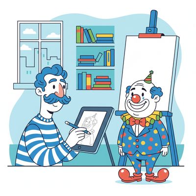 AI-generated image for SAT word satirical